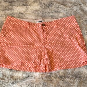 Old Navy Coral Polka Dot Bermuda Shorts